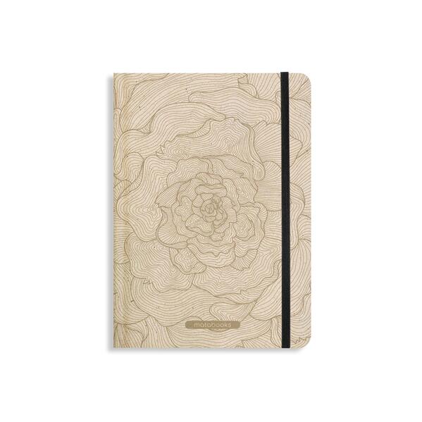 matabooks - Nachhaltiges A5 Notizbuch/Tagebuch/Bullet Journal/Schreibheft/Notebook aus Süßgraspapier - Nari Farbe: Rose Gold (punktiert)