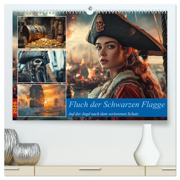 Fluch der Schwarzen Flagge (hochwertiger Premium Wandkalender 2026 DIN A2 quer) Kunstdruck in Hochglanz