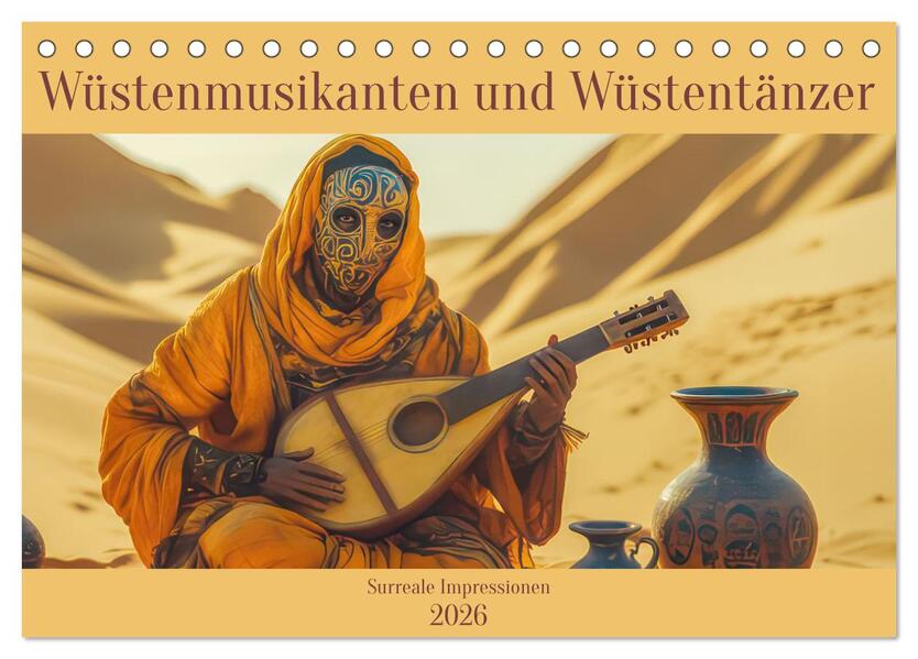 Wüstenmusikanten und Wüstentänzer - Surreale Impressionen (Tischkalender 2026 DIN A5 quer) CALVENDO Monatskalender
