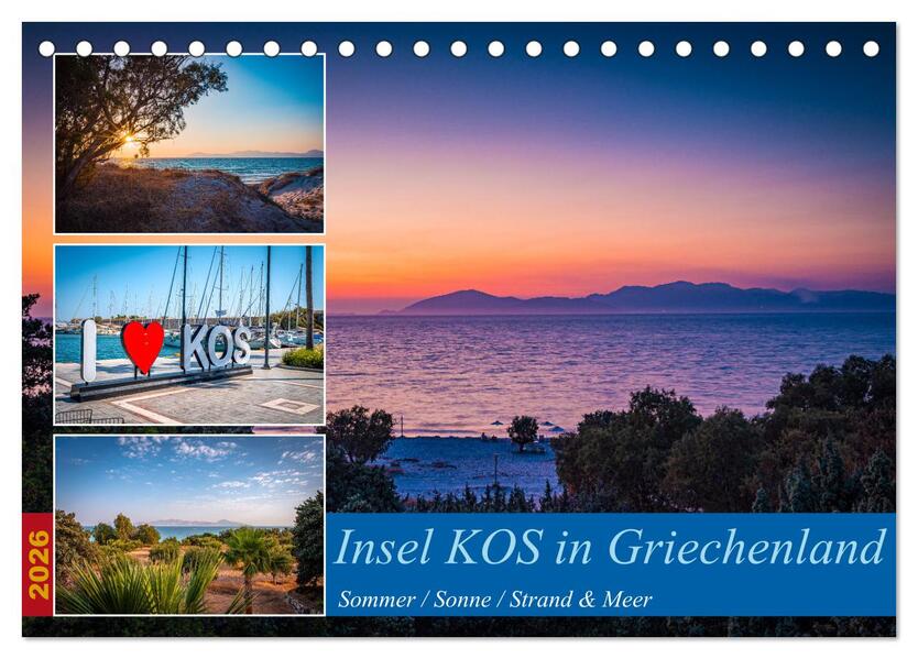 Insel Kos in Griechenland (Tischkalender 2026 DIN A5 quer) CALVENDO Monatskalender