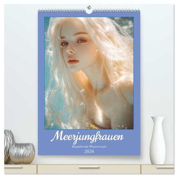 Meerjungfrauen - Bezaubernde Wasserwesen (hochwertiger Premium Wandkalender 2026 DIN A2 hoch) Kunstdruck in Hochglanz