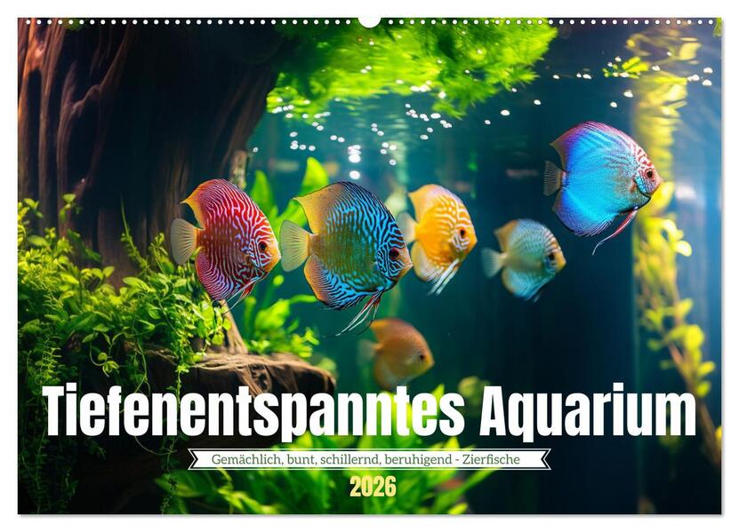 Tiefenentspanntes Aquarium (Wandkalender 2026 DIN A2 quer) CALVENDO Monatskalender