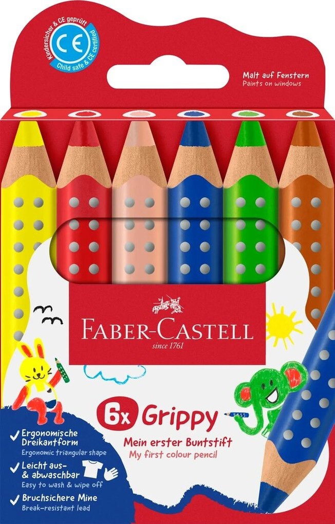 FABER-CASTELL Grippy Buntstifte Mehrfarbig