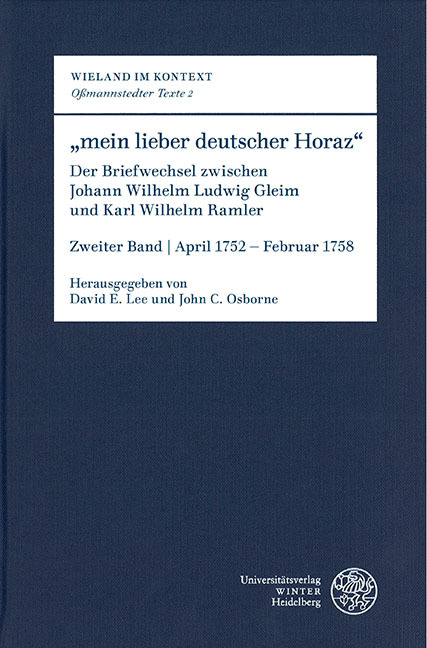'mein lieber deutscher Horaz'