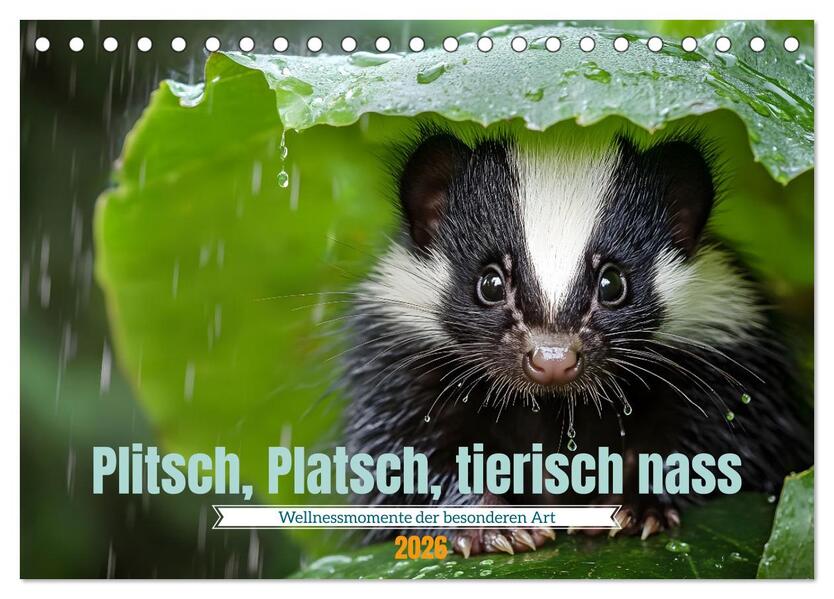 Plitsch Platsch tierisch nass (Tischkalender 2026 DIN A5 quer) CALVENDO Monatskalender