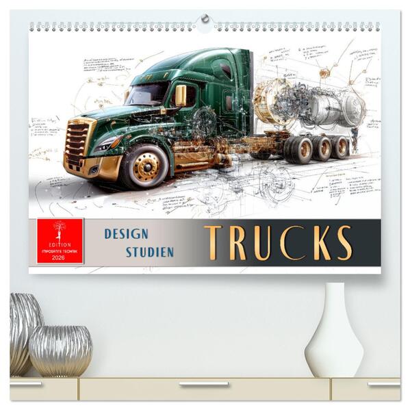 Trucks - Design Studien (hochwertiger Premium Wandkalender 2026 DIN A2 quer) Kunstdruck in Hochglanz