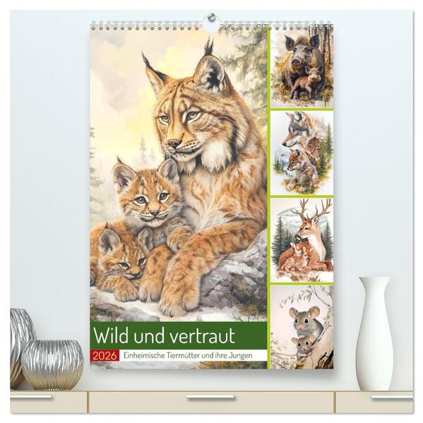 Wild und vertraut (hochwertiger Premium Wandkalender 2026 DIN A2 hoch) Kunstdruck in Hochglanz