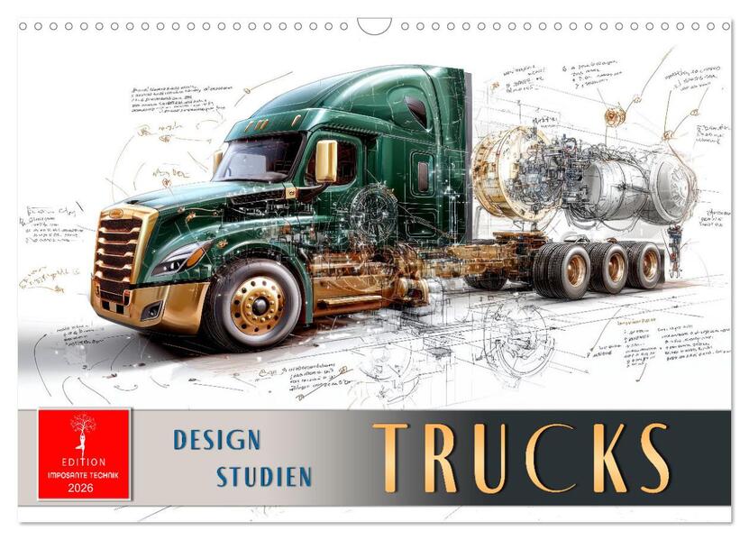 Trucks - Design Studien (Wandkalender 2026 DIN A3 quer) CALVENDO Monatskalender