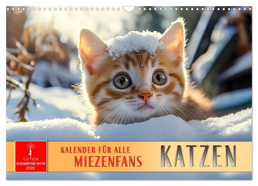 Katzen - Kalender für alle Miezenfans (Wandkalender 2026 DIN A3 quer) CALVENDO Monatskalender