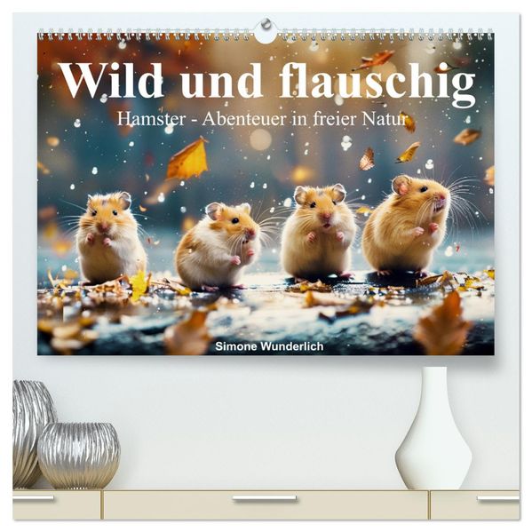 Wild und flauschig - Hamster - Abenteuer in freier Natur (hochwertiger Premium Wandkalender 2026 DIN A2 quer) Kunstdruck in Hochglanz
