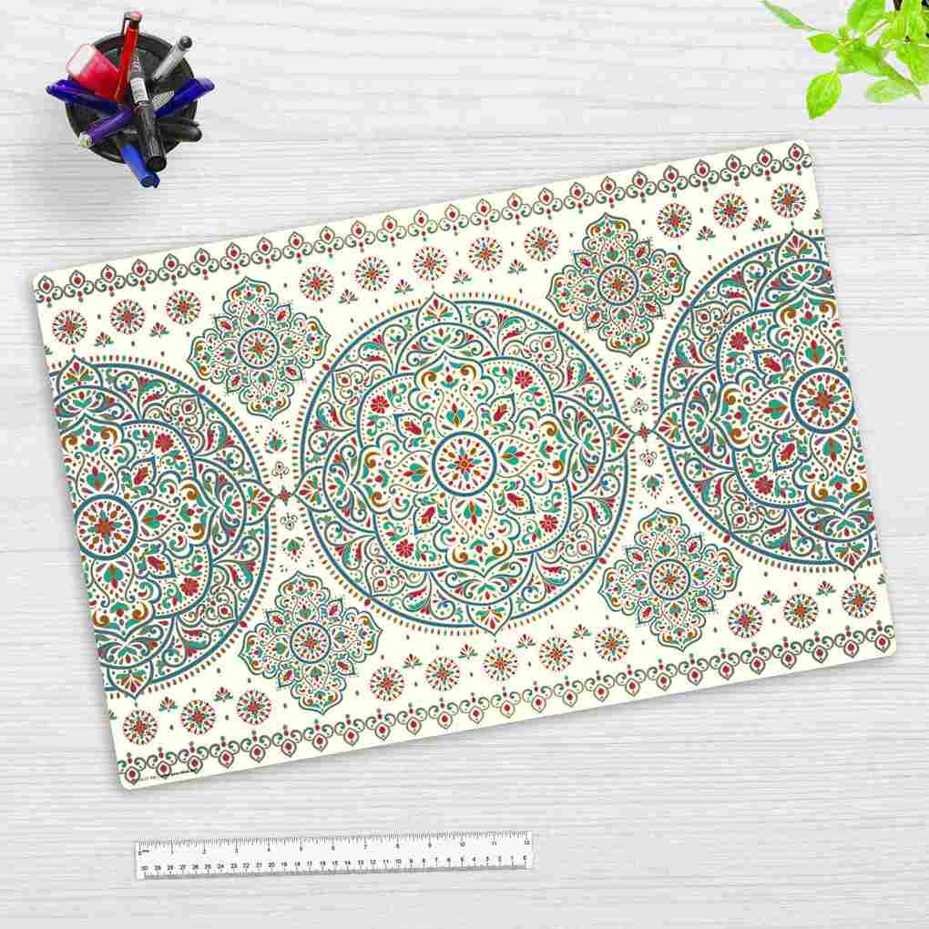 Cover-your-desk Schreibtischunterlage für Kinder und Erwachsene Orientalisches Muster aus hochwertigem Vinyl 60 x 40 cm