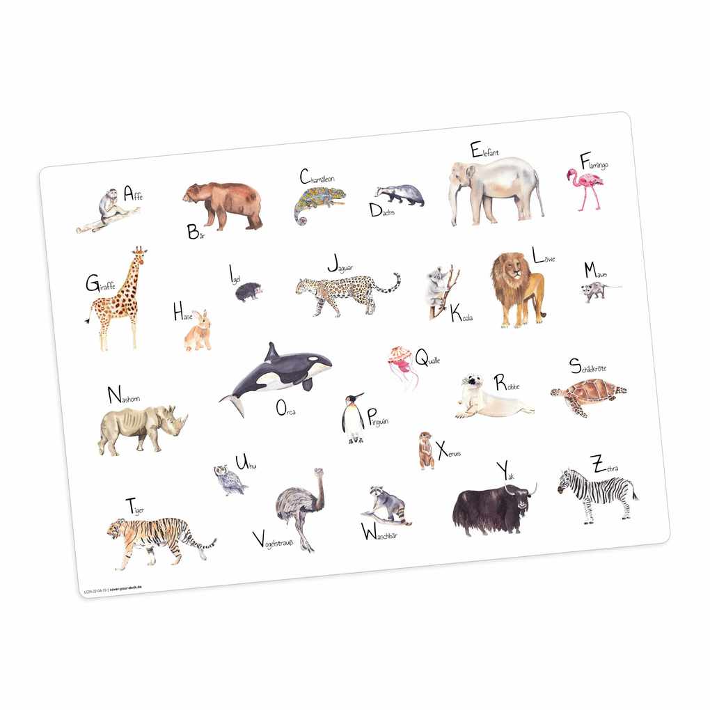 Tischsetmacher Tischset Tier ABC aus hochwertigem Vinyl 44 x 32 cm
