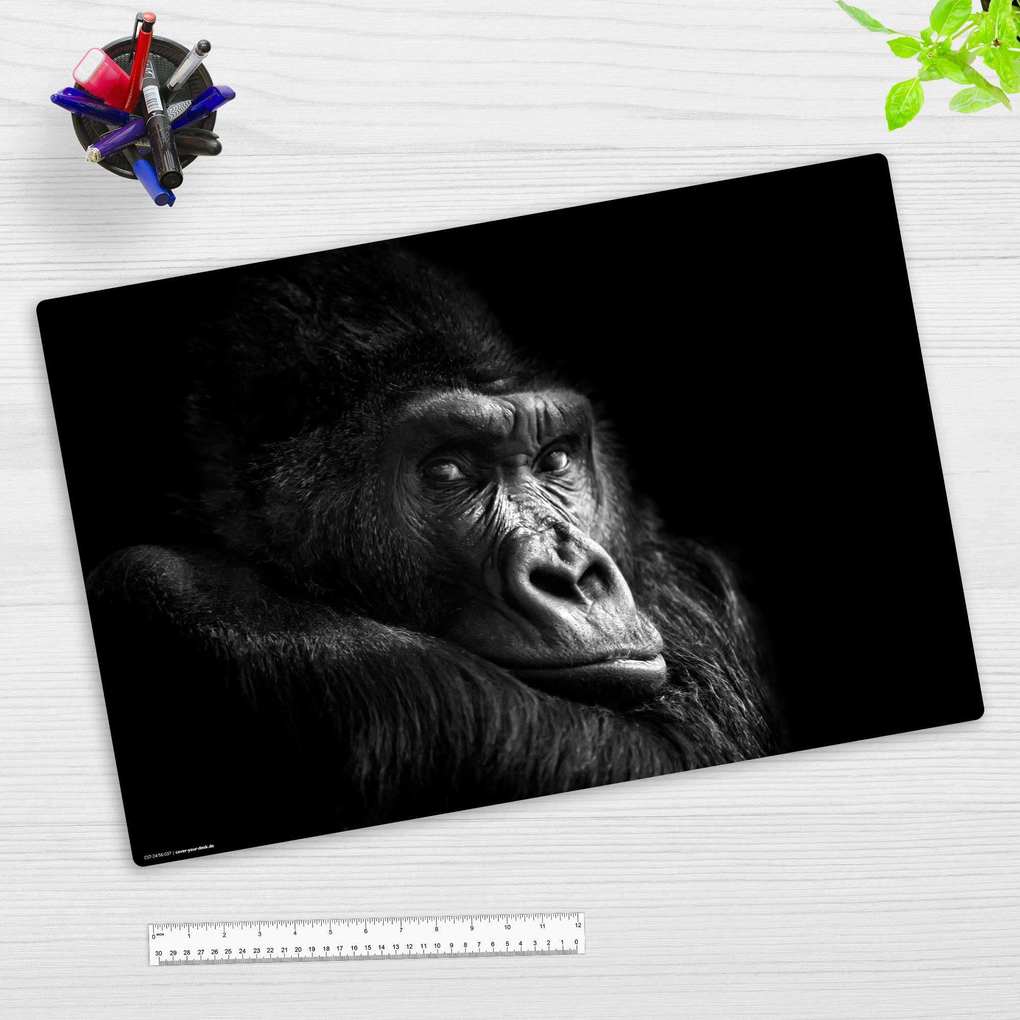Cover-your-desk Schreibtischunterlage für Kinder Gorilla Portrait aus hochwertigem Vinyl 60 x 40 cm