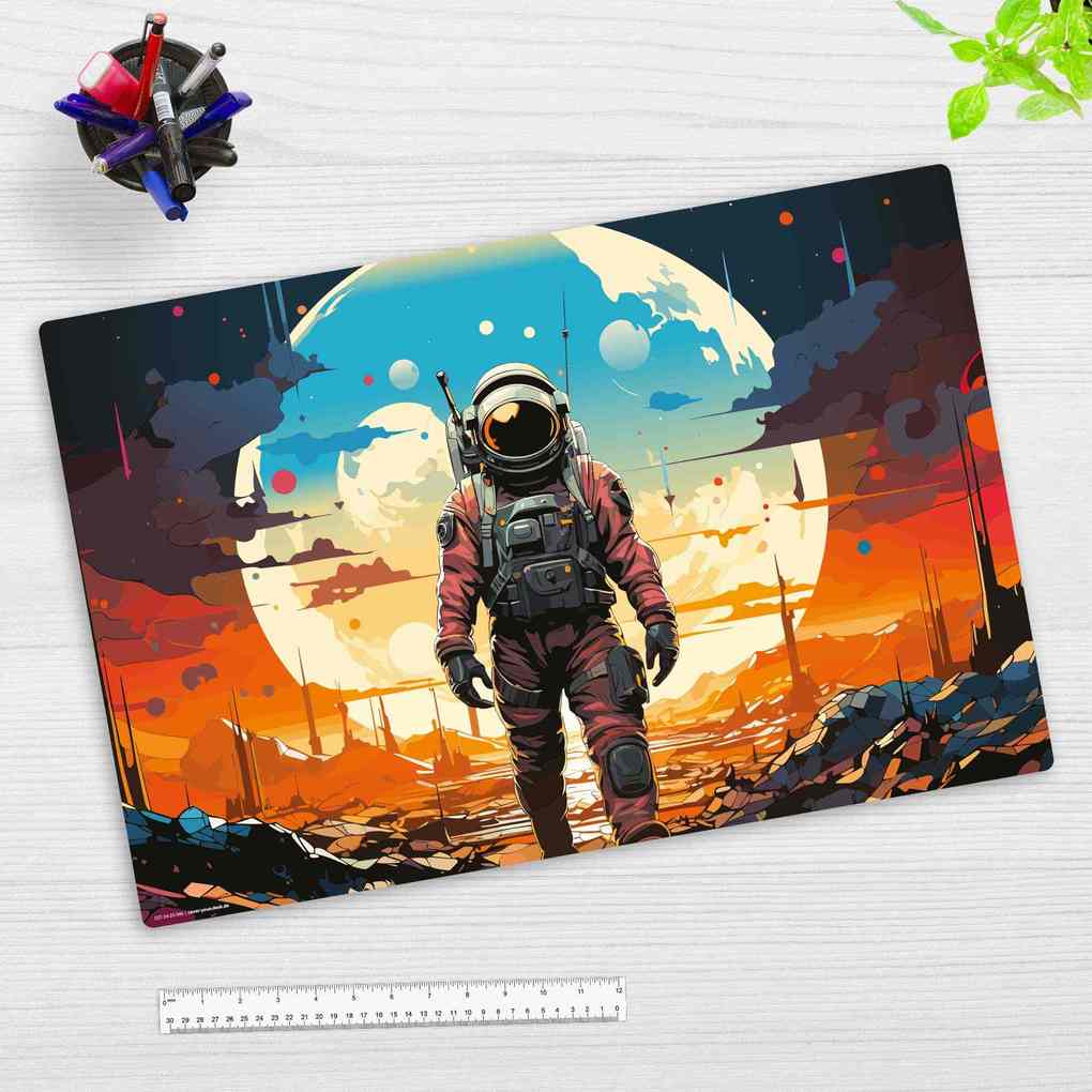 Cover-your-desk Schreibtischunterlage für Kinder und Erwachsene Science Fiction Astronaut aus hochwertigem Vinyl 60 x 40 cm