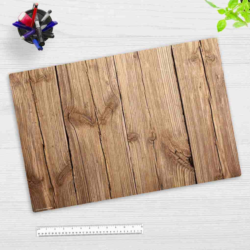 Cover-your-desk Schreibtischunterlage für Kinder und Erwachsene Holzdiele hellbraun aus hochwertigem Vinyl 60 x 40 cm