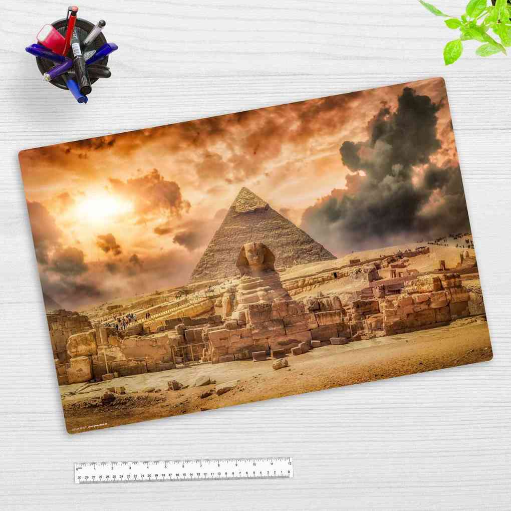 Cover-your-desk Schreibtischunterlage für Kinder Pyramiden Sphinx in Ägypten aus hochwertigem Vinyl 60 x 40 cm