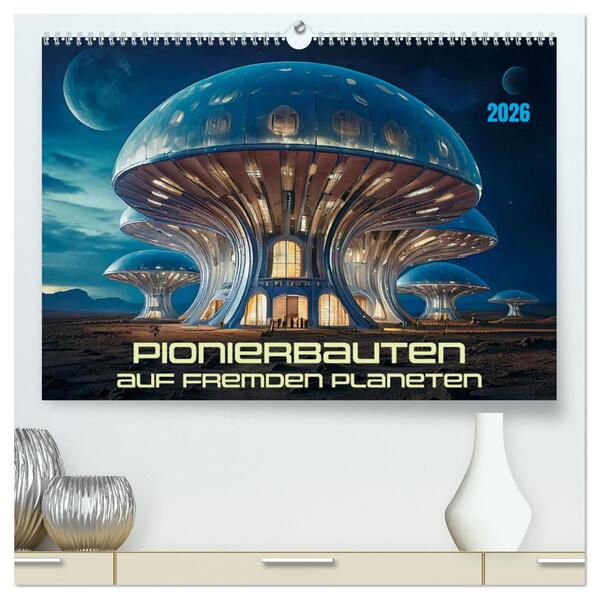 Pionierbauten auf fremden Planeten (hochwertiger Premium Wandkalender 2026 DIN A2 quer) Kunstdruck in Hochglanz