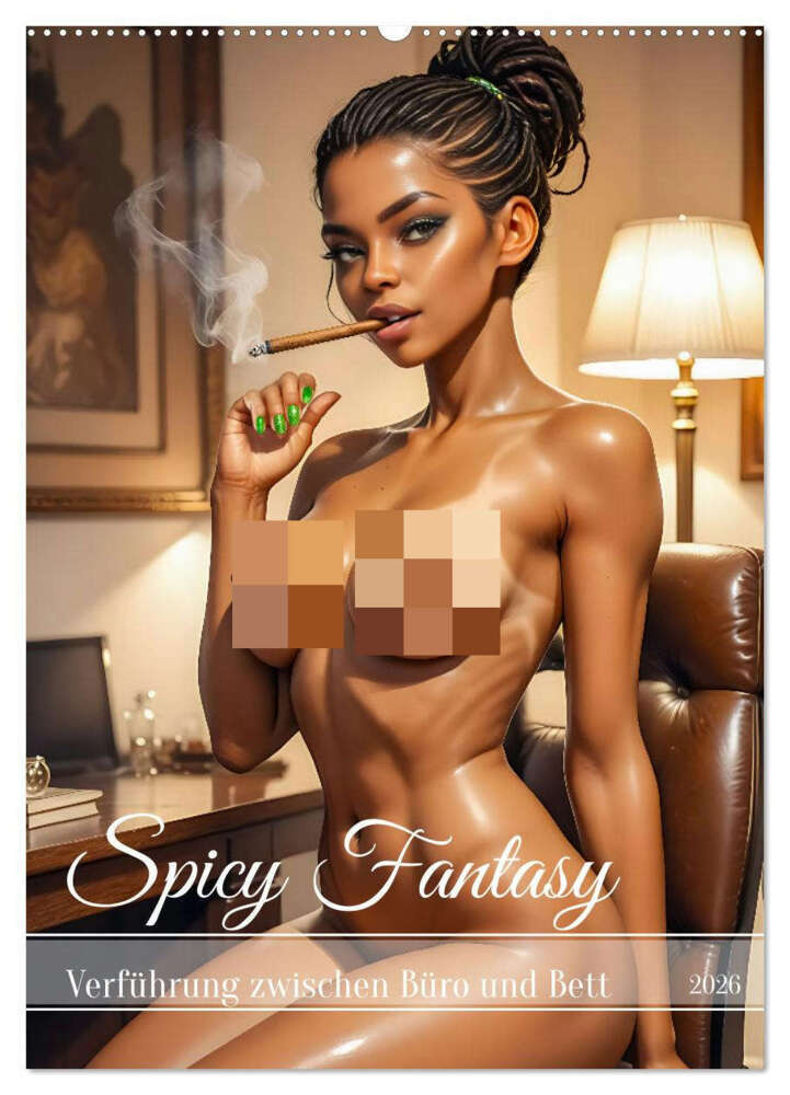Spicy Fantasy - Verführung zwischen Büro und Bett (Wandkalender 2026 DIN A2 hoch) CALVENDO Monatskalender