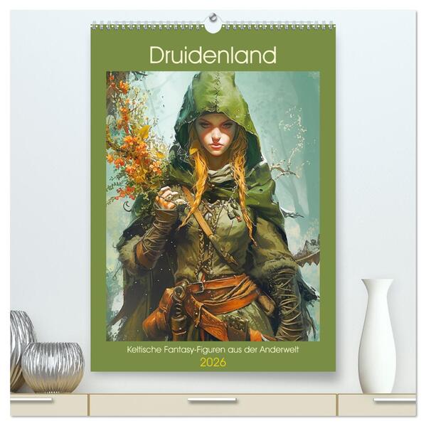 Druidenland. Keltische Fantasy-Figuren aus der Anderwelt (hochwertiger Premium Wandkalender 2026 DIN A2 hoch) Kunstdruck in Hochglanz