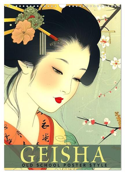 Geisha - Old School Poster Style (Wandkalender 2026 DIN A3 hoch) CALVENDO Monatskalender