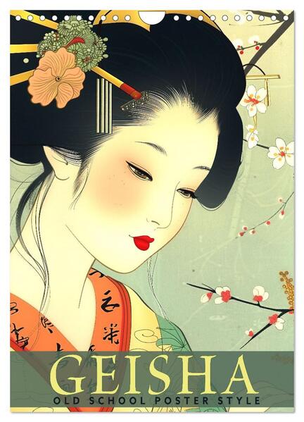Geisha - Old School Poster Style (Wandkalender 2026 DIN A4 hoch) CALVENDO Monatskalender