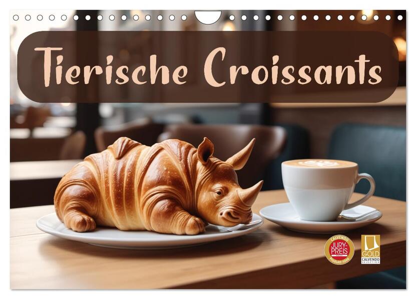Tierische Croissants (Wandkalender 2026 DIN A4 quer) CALVENDO Monatskalender