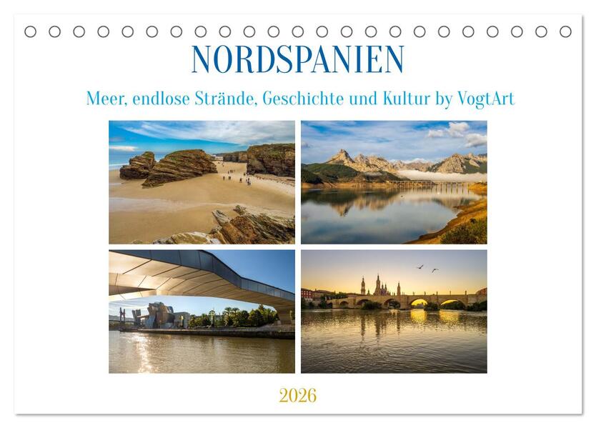 Nordspanien Meer endlose Strände Geschichte und Kultur by VogtArt (Tischkalender 2026 DIN A5 quer) CALVENDO Monatskalender