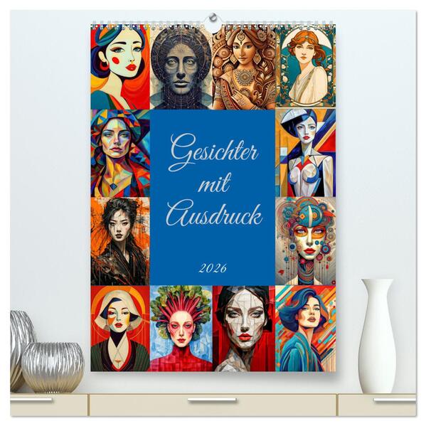 Gesichter mit Ausdruck (hochwertiger Premium Wandkalender 2026 DIN A2 hoch) Kunstdruck in Hochglanz