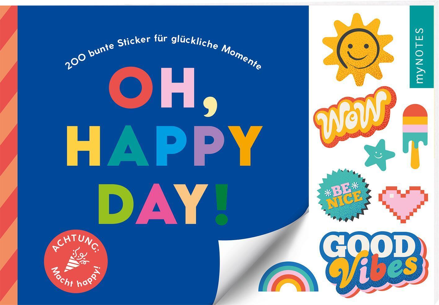 myNOTES Papeterie: Stickerheft Oh happy day!