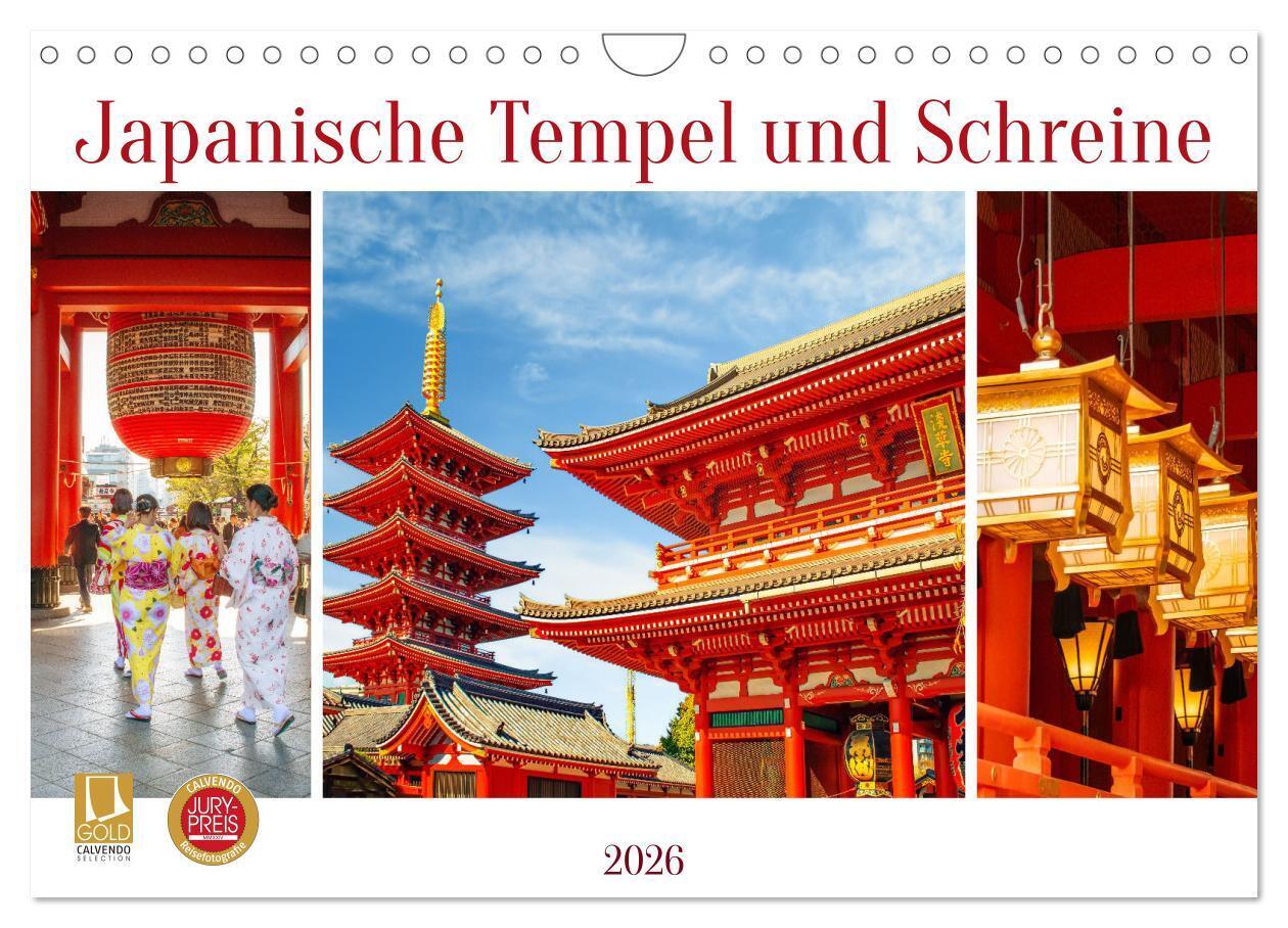 Japanische Tempel und Schreine (Wandkalender 2026 DIN A4 quer) CALVENDO Monatskalender