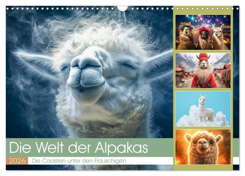 Die Welt der Alpakas (Wandkalender 2026 DIN A3 quer) CALVENDO Monatskalender