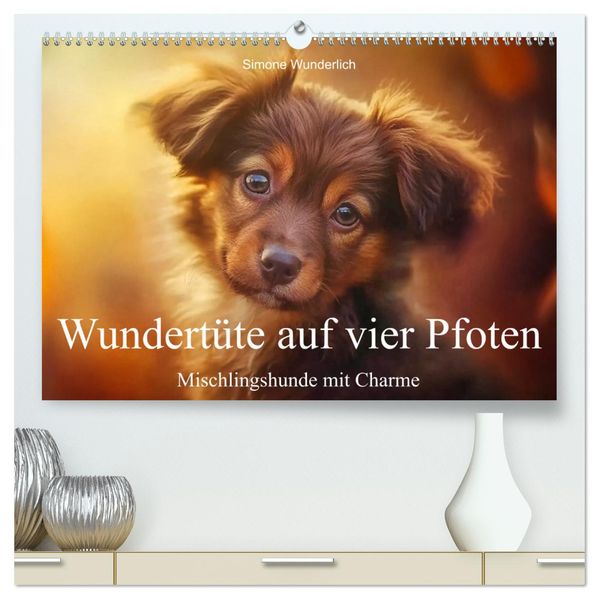 Wundertüte auf vier Pfoten - Mischlingshunde mit Charme (hochwertiger Premium Wandkalender 2026 DIN A2 quer) Kunstdruck in Hochglanz