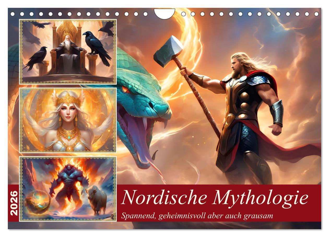 Nordische Mythen (Wandkalender 2026 DIN A4 quer) CALVENDO Monatskalender