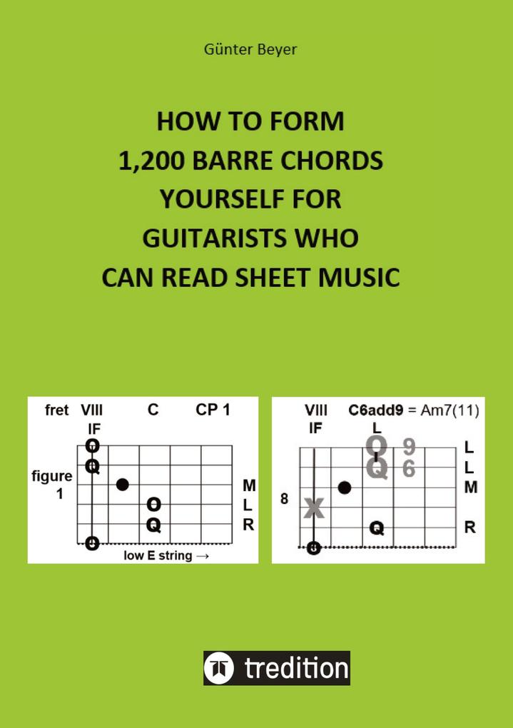 HOW TO FORM 1200 BARRE CHORDS YOURSELF FOR GUITARISTS WHO CAN READ SHEET MUSIC
