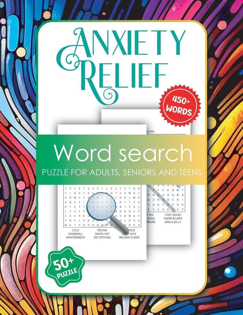 Anxiety Relief Word Search for Adults Seniors and Teens