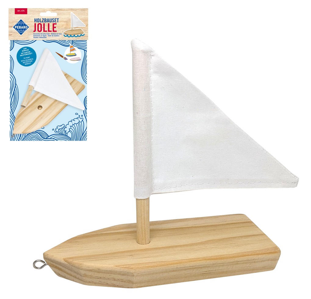 PEBARO 474 - Holzbauset Jolle Segelboot Bastelset