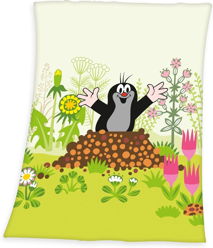 Klaus Herding 1507215014 - Der kleine Maulwurf Soft-Peachdecke 75 x 100 cm