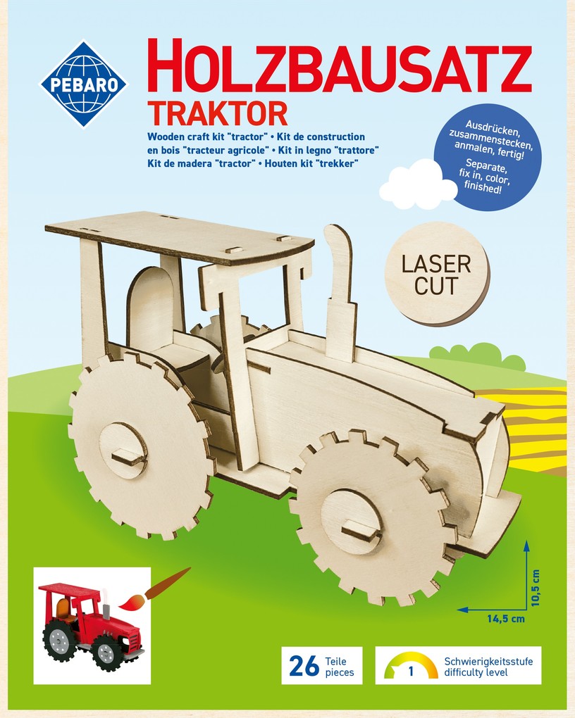 PEBARO 851/1L - Holzbausatz Traktor Laser cut Bastelset