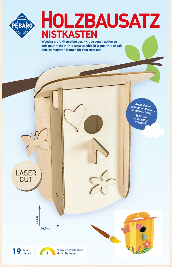 PEBARO 878L - Holzbausatz Nistkasten Laser cut Bastelset