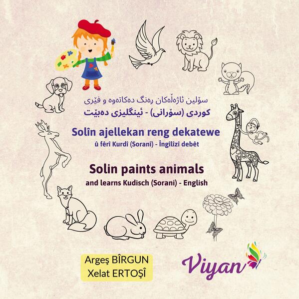 Solin paints animals and learns Kudisch (Sorani) - English