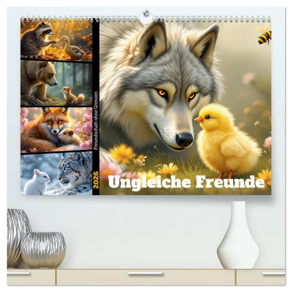 Ungleiche Freunde (hochwertiger Premium Wandkalender 2026 DIN A2 quer) Kunstdruck in Hochglanz