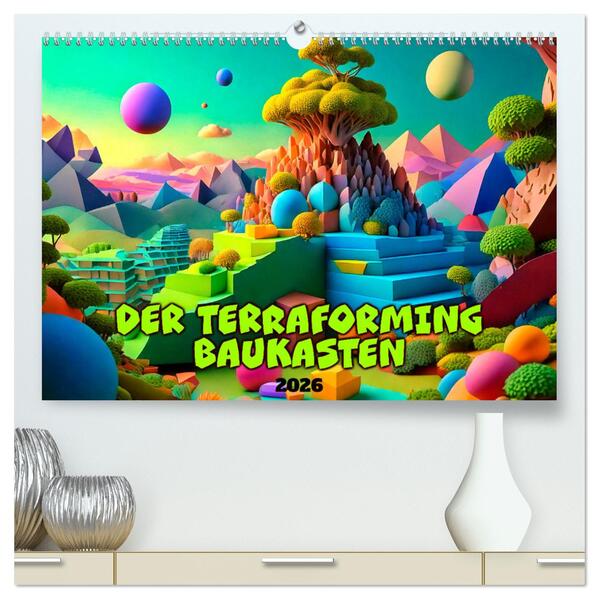 Der Terraforming-Baukasten (hochwertiger Premium Wandkalender 2026 DIN A2 quer) Kunstdruck in Hochglanz