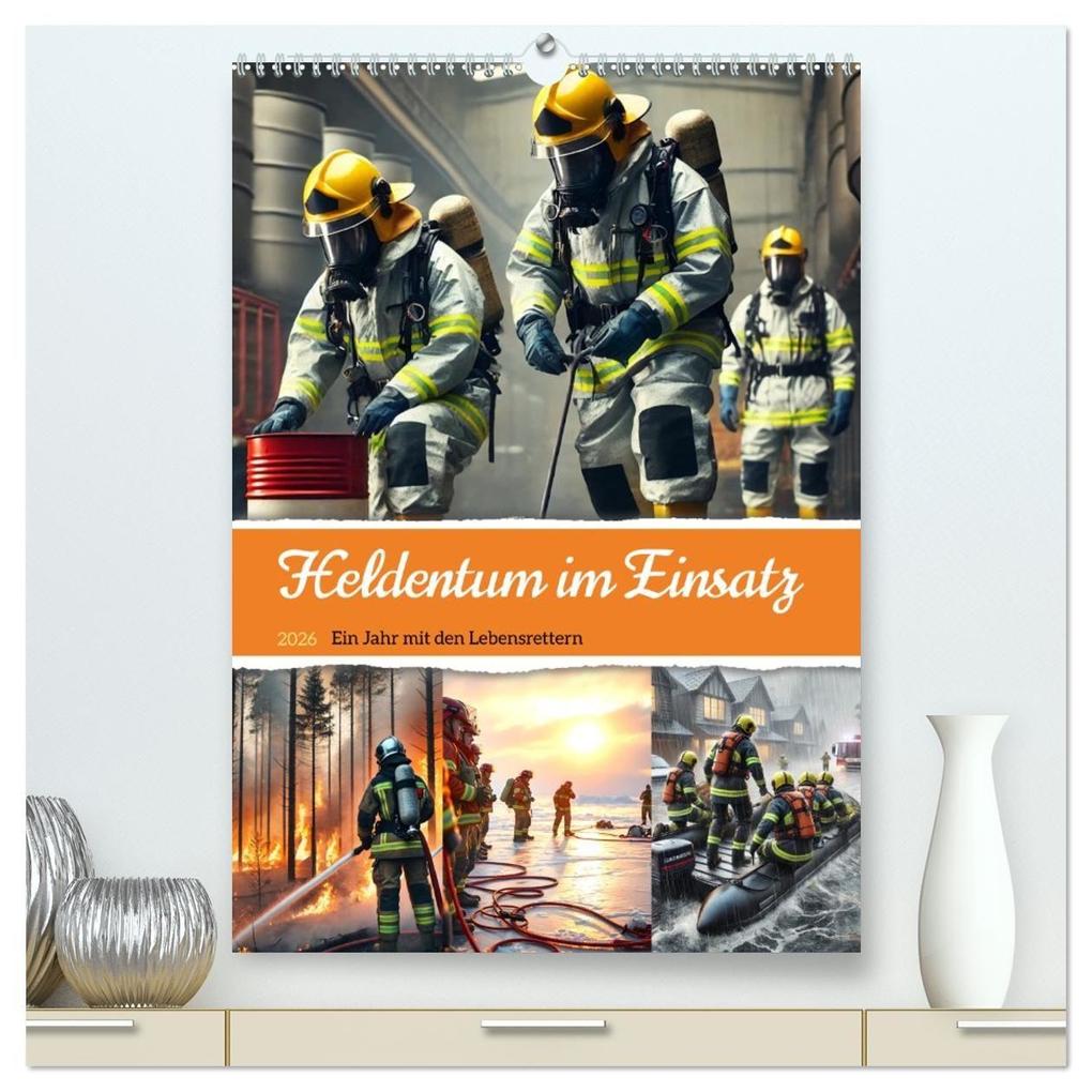 Heldentum im Einsatz - Ein Jahr mit den Lebensrettern (hochwertiger Premium Wandkalender 2026 DIN A2 hoch) Kunstdruck in Hochglanz