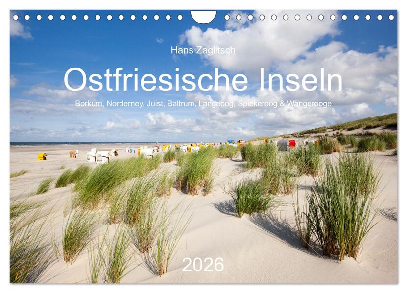 Ostfriesische Inseln - Borkum Norderney Juist Baltrum Langeoog Spiekeroog Wangerooge (Wandkalender 2026 DIN A4 quer) CALVENDO Monatskalender