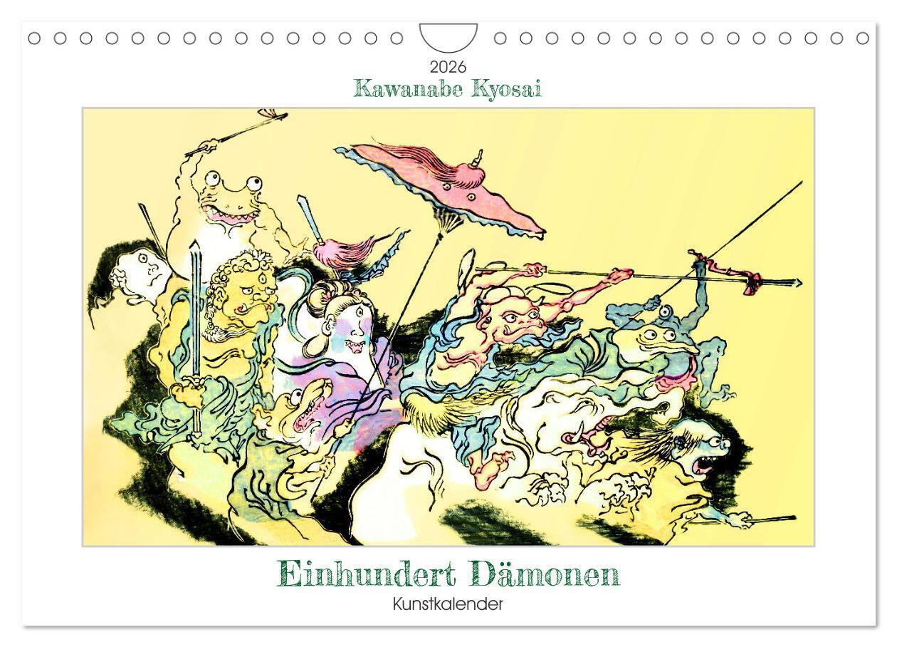 Kawanabe Kyosai - Einhundert Dämonen Kunstkalender (Wandkalender 2026 DIN A4 quer) CALVENDO Monatskalender
