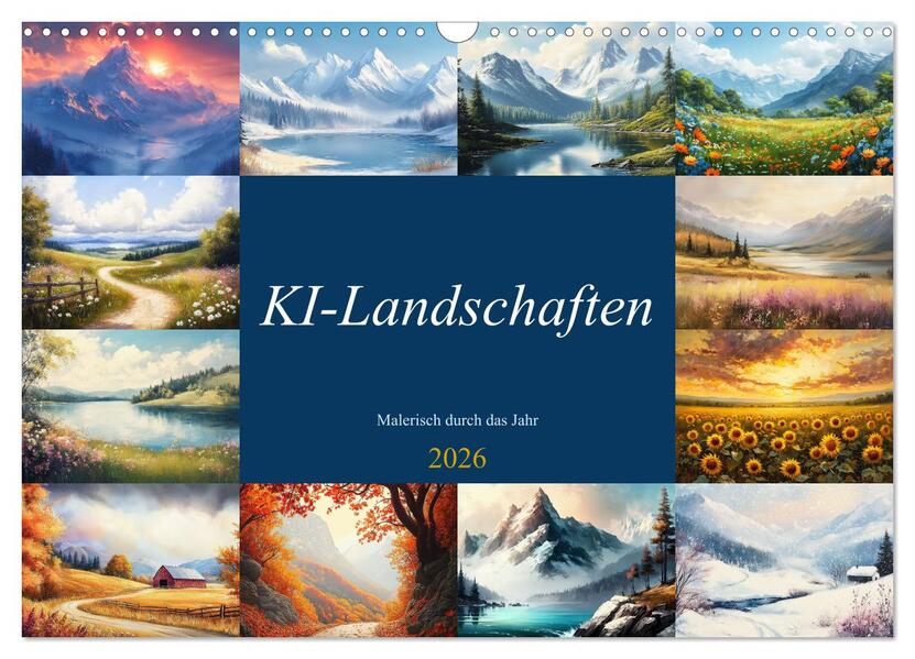 KI-Landschaften - Malerisch durch das Jahr (Wandkalender 2026 DIN A3 quer) CALVENDO Monatskalender