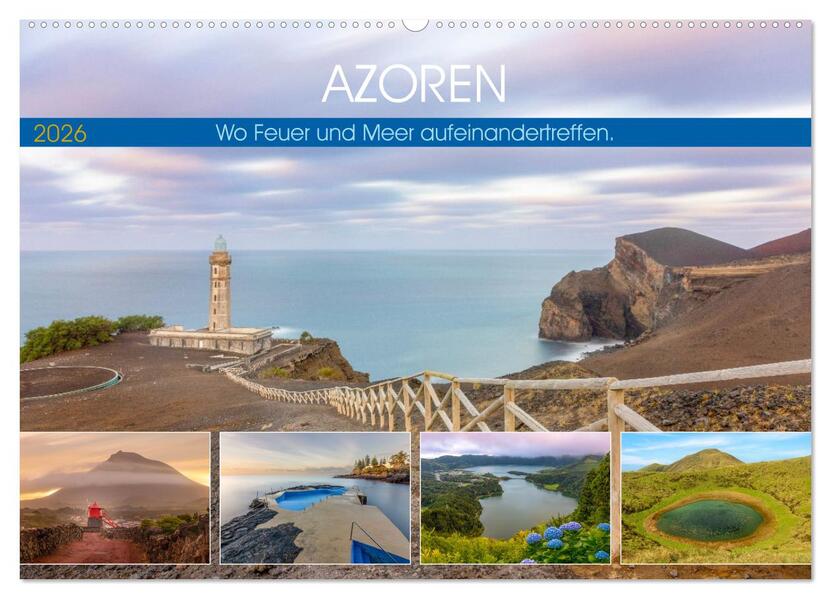 Azoren Wo Feuer und Meer aufeinandertreffen. (Wandkalender 2026 DIN A2 quer) CALVENDO Monatskalender