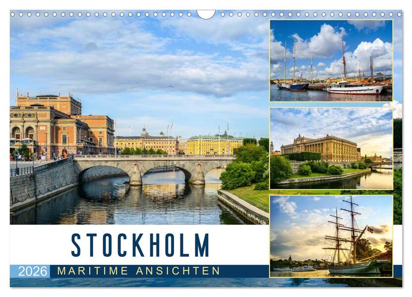 Stockholm - Maritime Ansichten (Wandkalender 2026 DIN A3 quer) CALVENDO Monatskalender