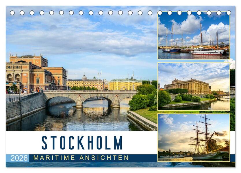Stockholm - Maritime Ansichten (Tischkalender 2026 DIN A5 quer) CALVENDO Monatskalender