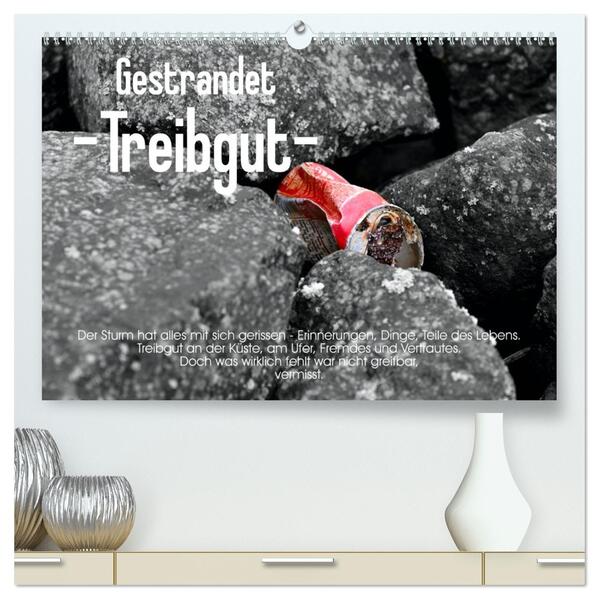 Gestrandet -Treibgut- (hochwertiger Premium Wandkalender 2026 DIN A2 quer) Kunstdruck in Hochglanz
